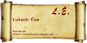 Lutsch Éva névjegykártya